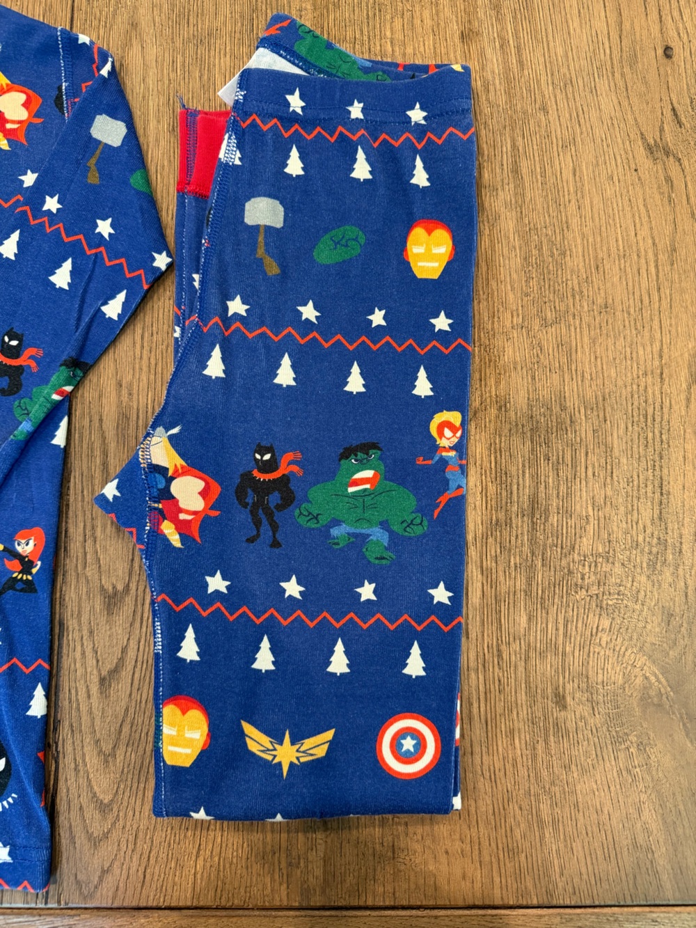Marvel Superhero Holiday Pajama Set Boys Size 8 Hanna Andersson - Picture 4 of 5